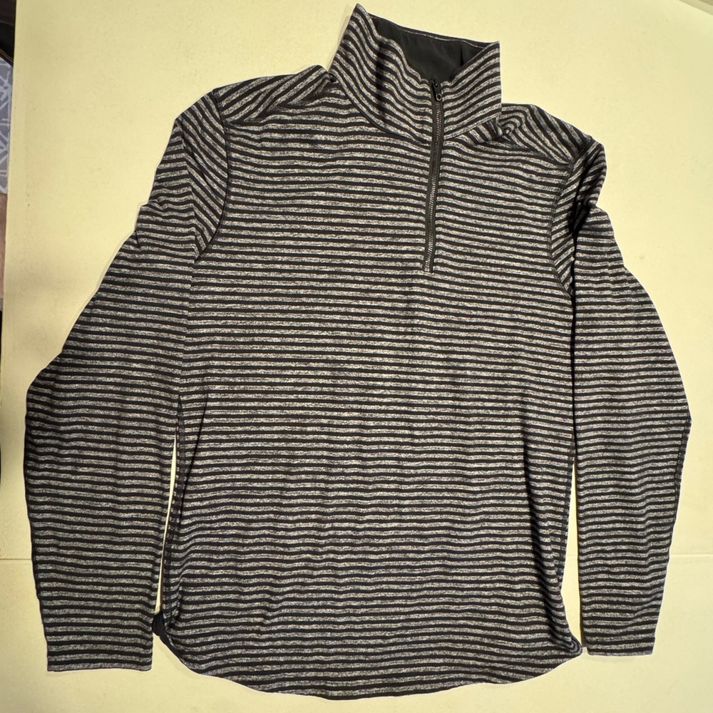Lululemon Striped Black and Gray Men's 1/4 Zip